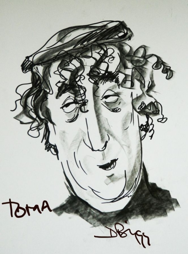 Caricatura Toma Caragiu by Adrian Bighei